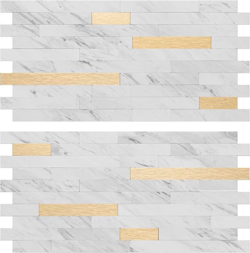 V-MOZZA Peel and Stick Backsplash, 20-Sheet Peel and Stick Tiles 12.1" x 5.9" Stick on Backsplash PVC Wall Tile for Kitchen Fireplace - Image 1